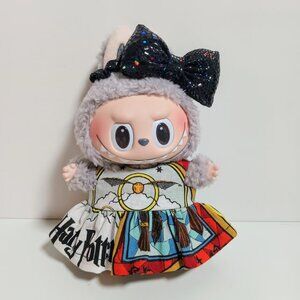 Custom Harry Potter Golden Snitch Dress and Snake Print Bow Made to Fit Labubu